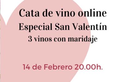 Cata de vinos Online San Valentín